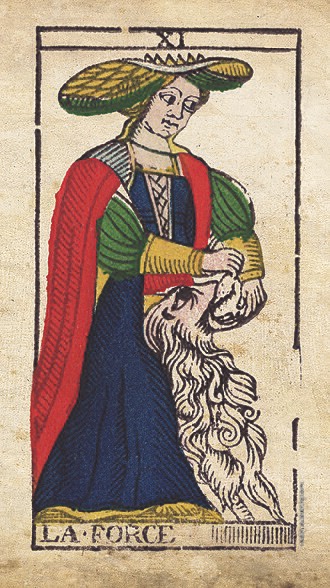 Strength ในสำรับ Tarot de Marseille