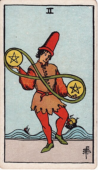 ไพ่ Two of Pentacles