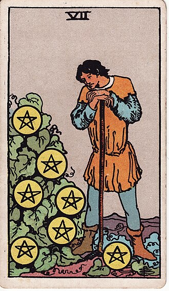 ไพ่ Seven of Pentacles