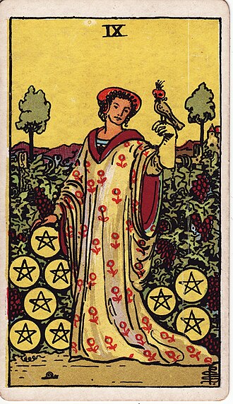 ไพ่ Nine of Pentacles